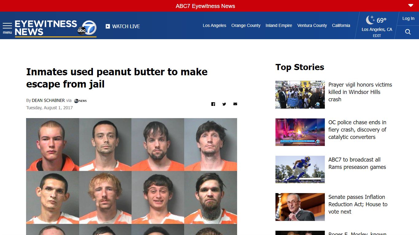 Inmates used peanut butter to make escape from jail - ABC7 ...